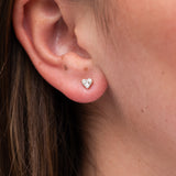 The Diamond Heart Stud Earrings