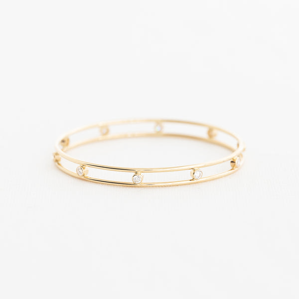 Woven Bangle in Silver and Yellow Gold - ANNIVERSARY - Bilingual