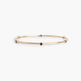 Ready to Ship - The Birthstone Bangle Double Weight - Sapphire / October - 6 Stones