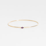 Ready to Ship - The Marquise Birthstone Bangle Heavy Weight - Amethyst / February