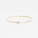 Ready to Ship - The Marquise Birthstone Bangle Heavy Weight - Aquamarine / March