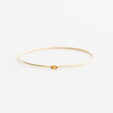 Ready to Ship - The Marquise Birthstone Bangle Heavy Weight - Citrine / November