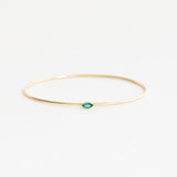 Ready to Ship - The Marquise Birthstone Bangle Heavy Weight - Emerald / May