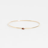 Ready to Ship - The Marquise Birthstone Bangle Heavy Weight - Garnet / January