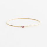 Ready to Ship - The Marquise Birthstone Bangle Heavy Weight - Pink Tourmaline / October