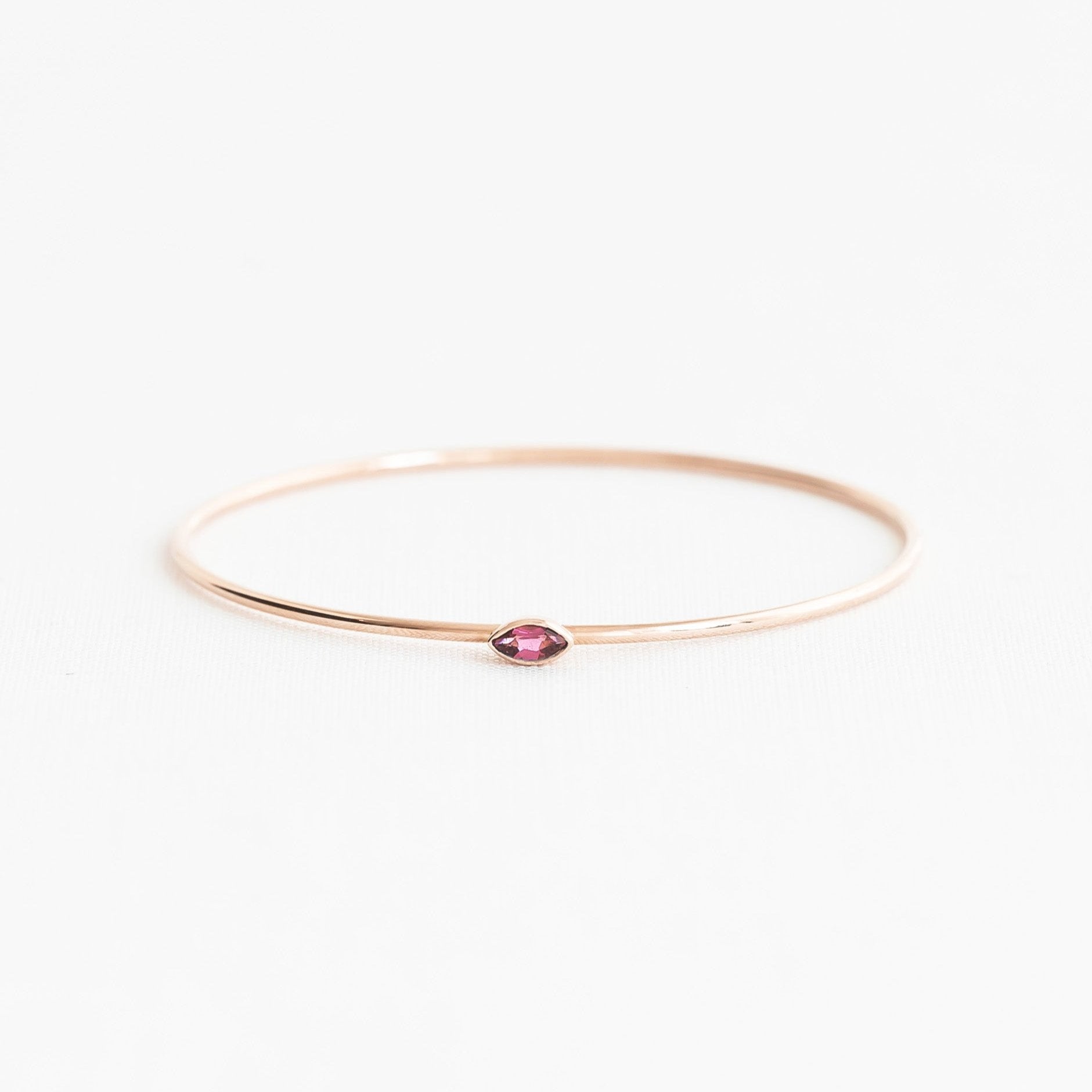 The Marquise Pink Tourmaline Birthstone Bangle