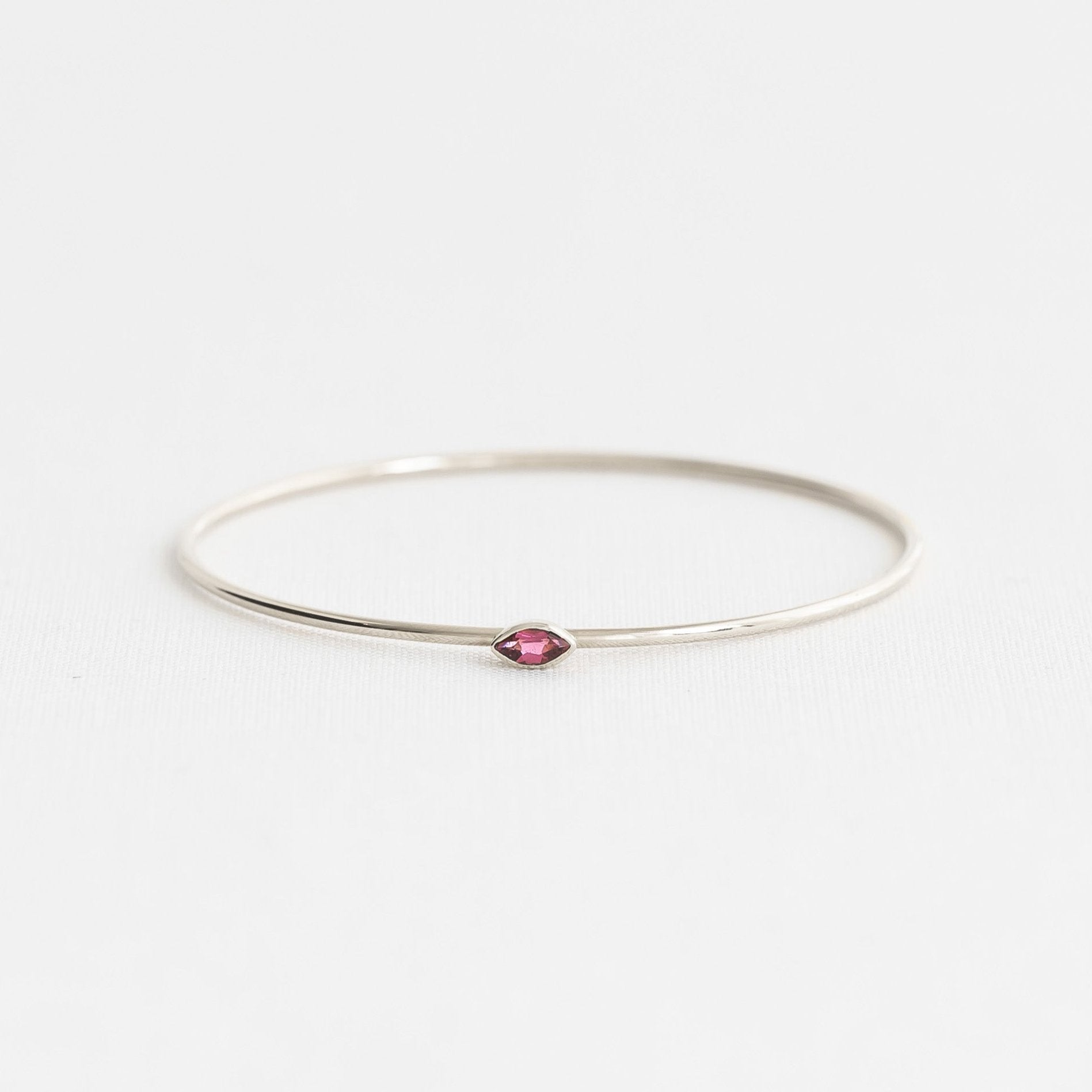 The Marquise Pink Tourmaline Birthstone Bangle