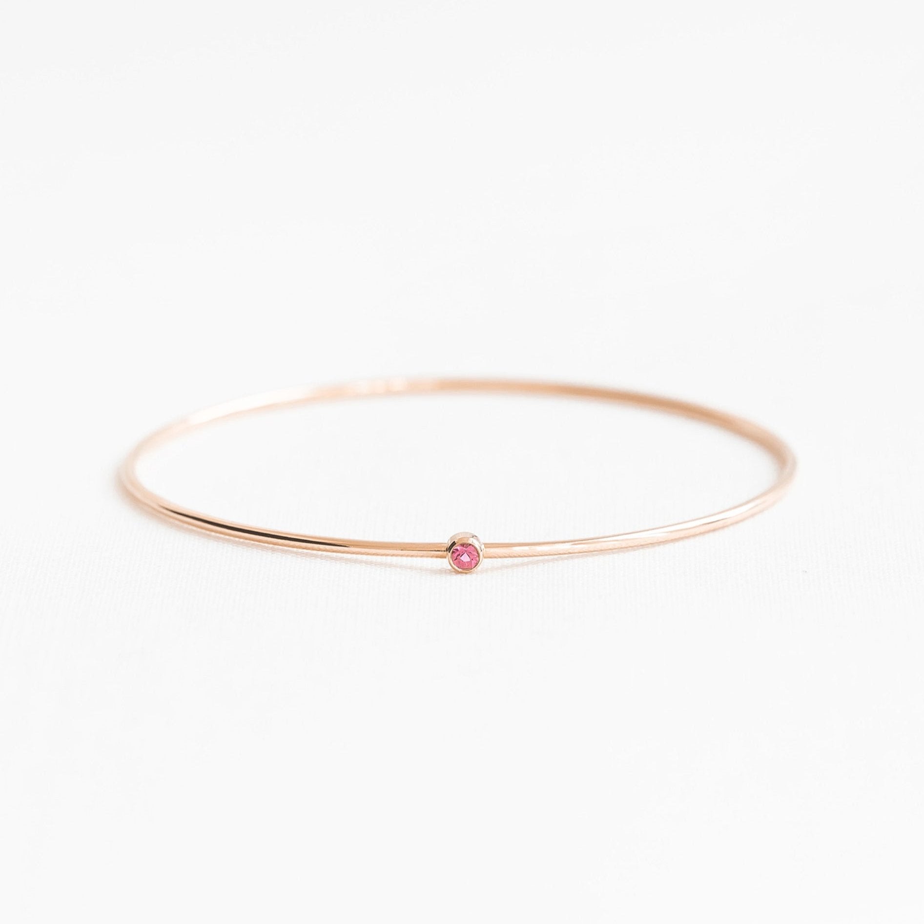 The Pink Tourmaline Birthstone Bangle