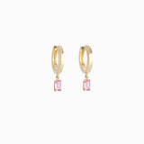 The Pink Sapphire Charm Hoops
