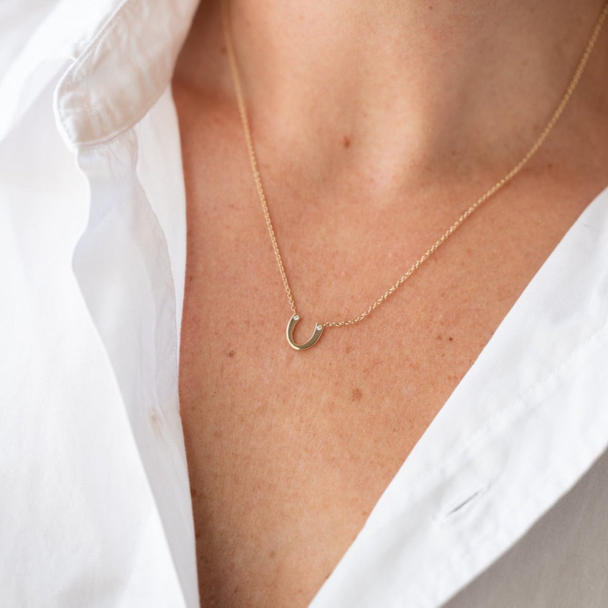 Lucky Diamond Horseshoe Necklace – Briony Raymond New York