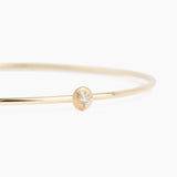The Fluted Diamond Button Bangle