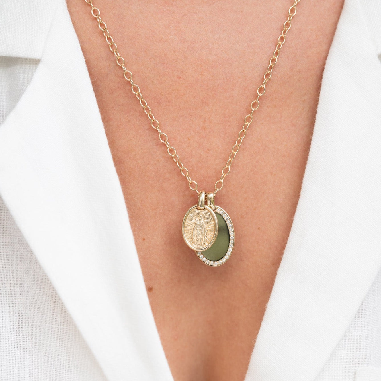 Mary sales medallion necklace