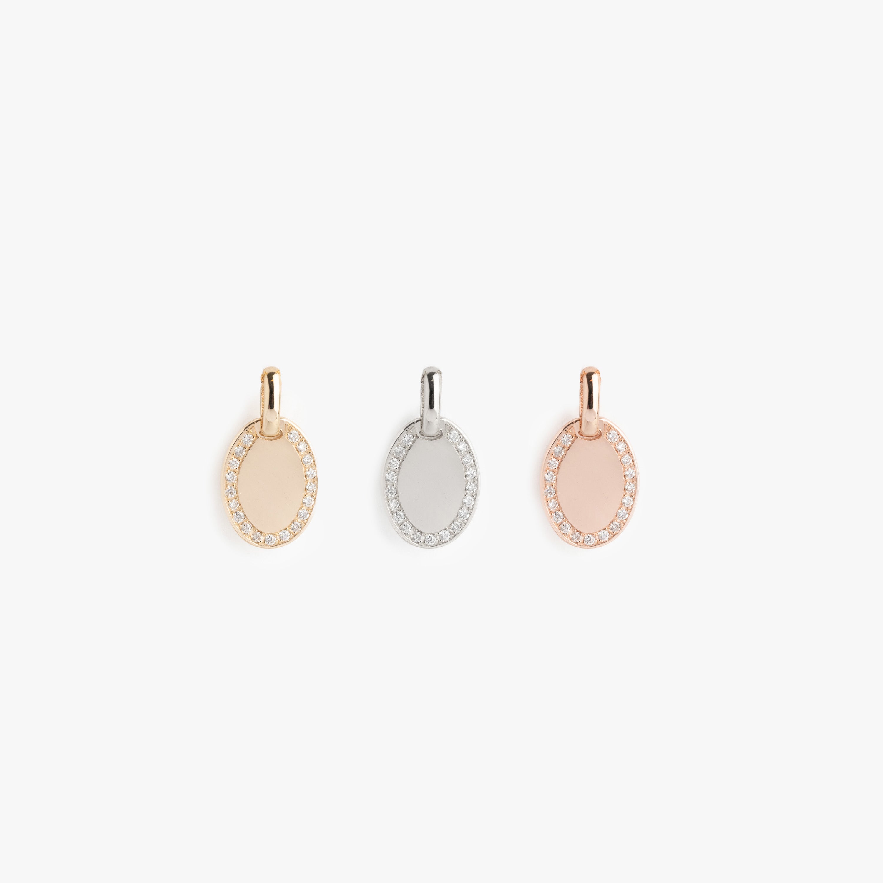 The Mini Pavé Oval Pendant