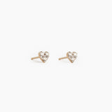 The Diamond Heart Stud Earrings