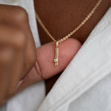 The Petite Peridot Bar Pendant