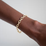 The Textured Oval Chain Link Bracelet - 6.5", 7", 7.5"