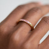 The Triple Weight Pink Sapphire Ring - Stacked Together - 6.5