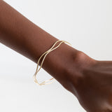 The Offset Double Ripple Bangle - 7.75