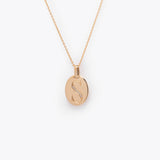 The Pave 'S' Classic Oval Pendant Necklace