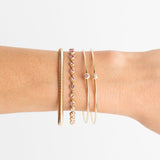 The Fluted Pink Sapphire Button Bangle