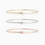 The Fluted Diamond Button Bangle