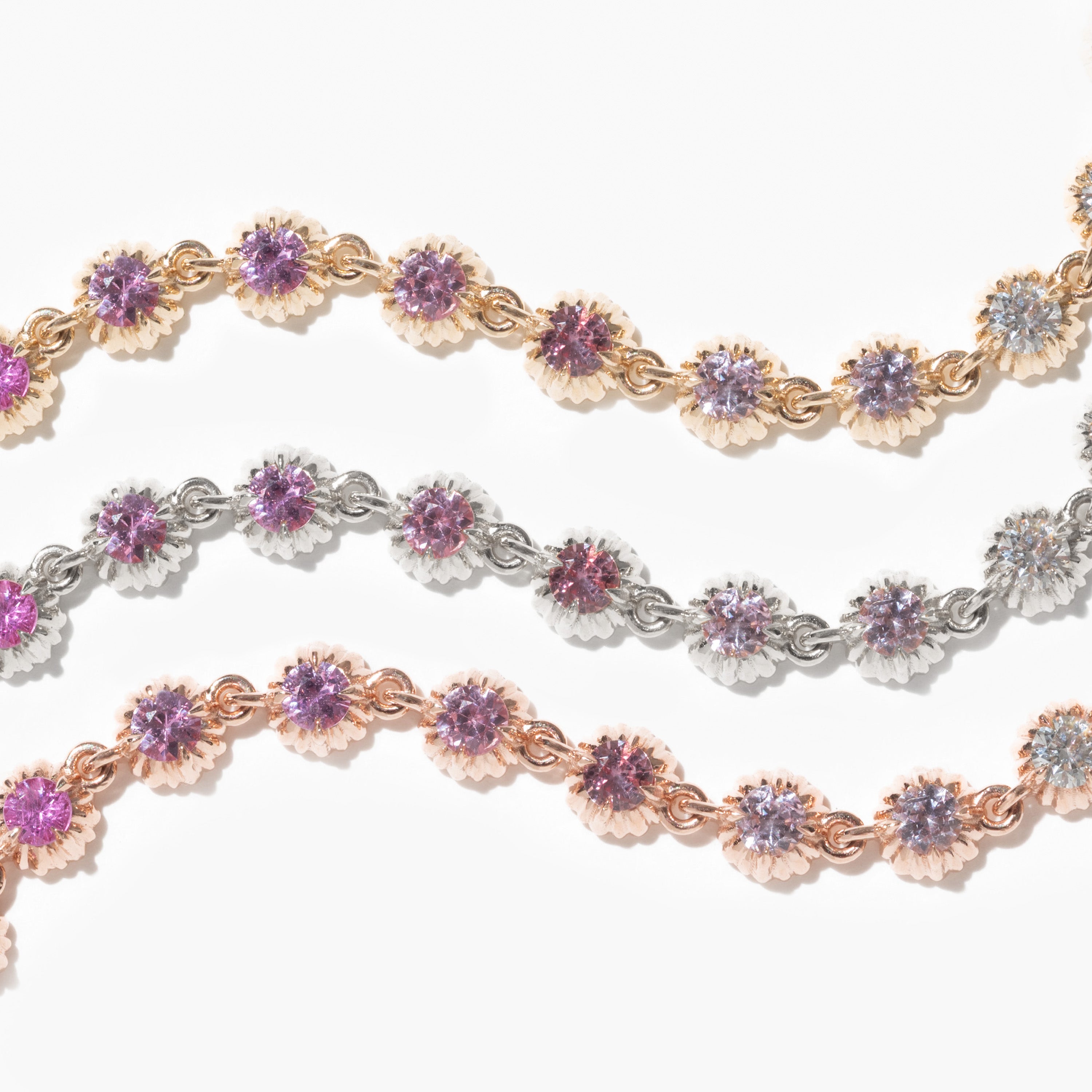 The Ombré Fluted Button Tennis Bracelet